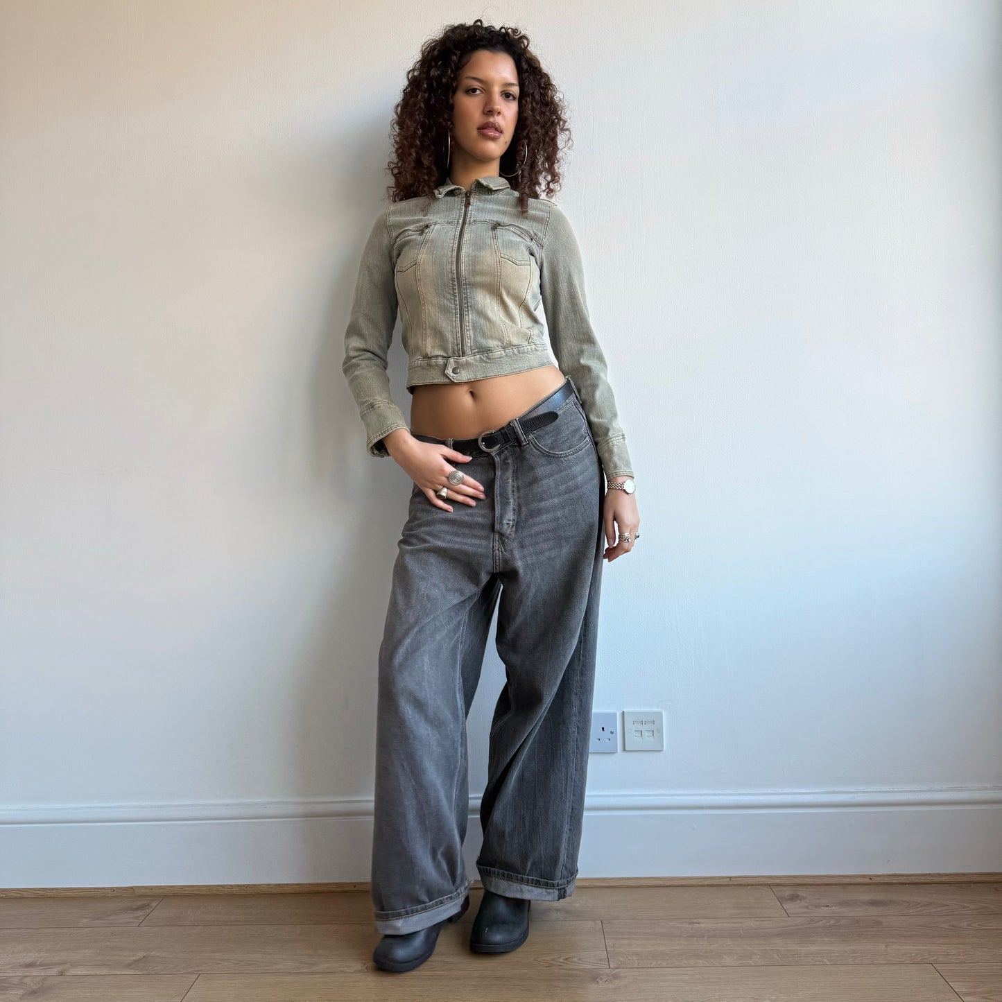 Blue wash denim jacket - Size XS