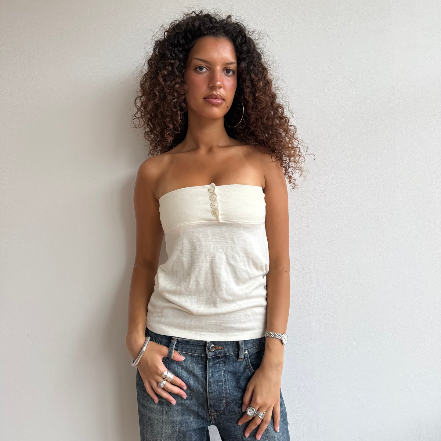 Butter yellow knit bandeau - Size XS