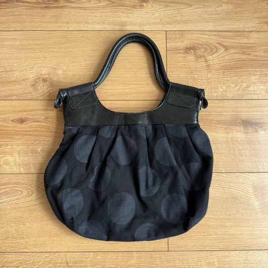 Black polka dot bag - OS
