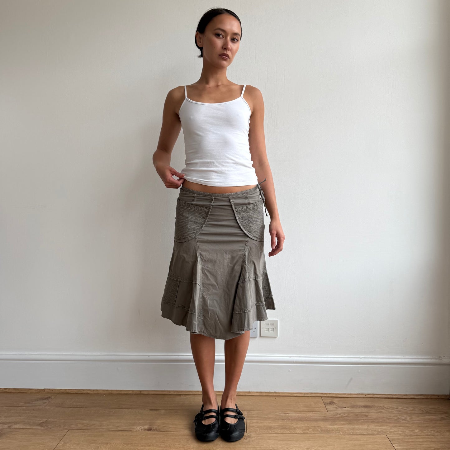 Khaki pocket midi skirt - Size S
