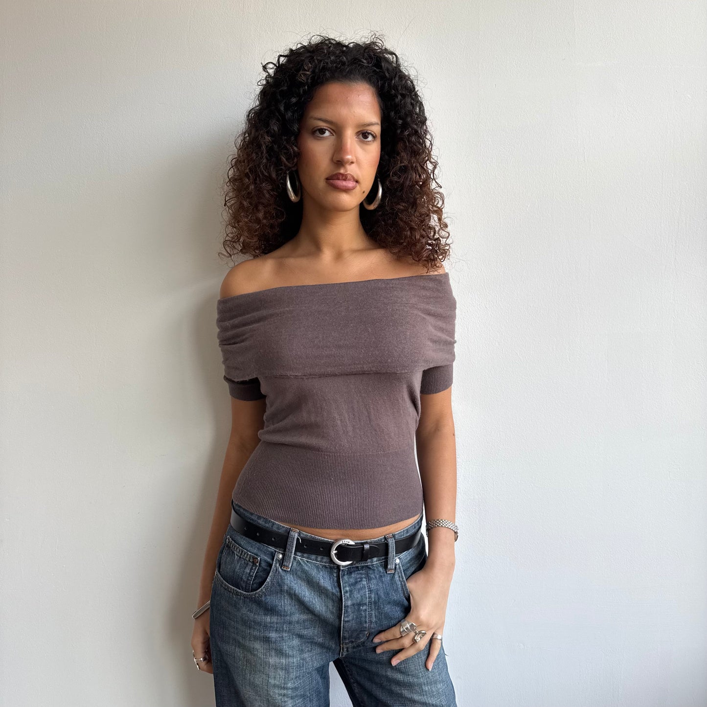 Taupe Bardot knit - Size S