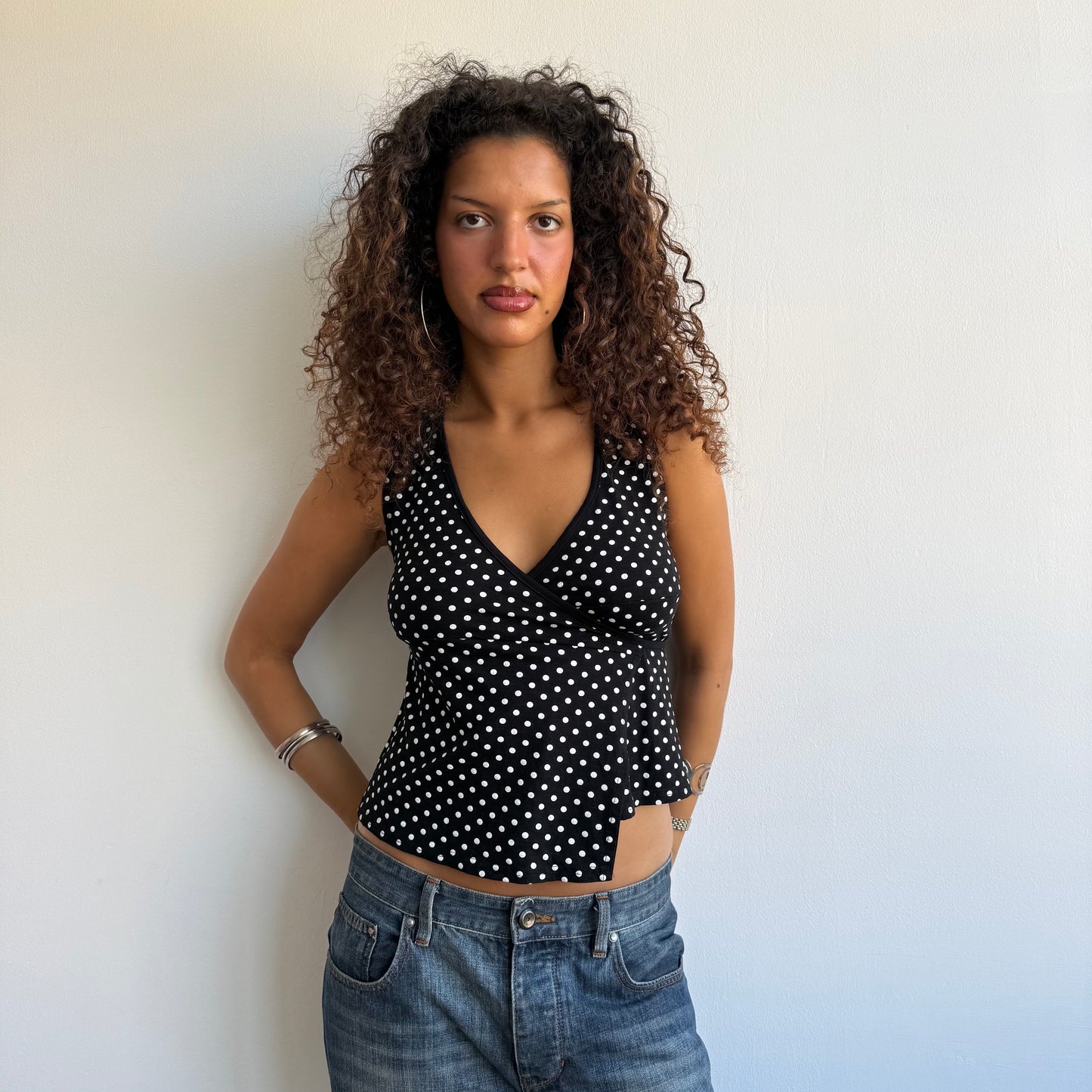 Polka dot wrap top - Size S