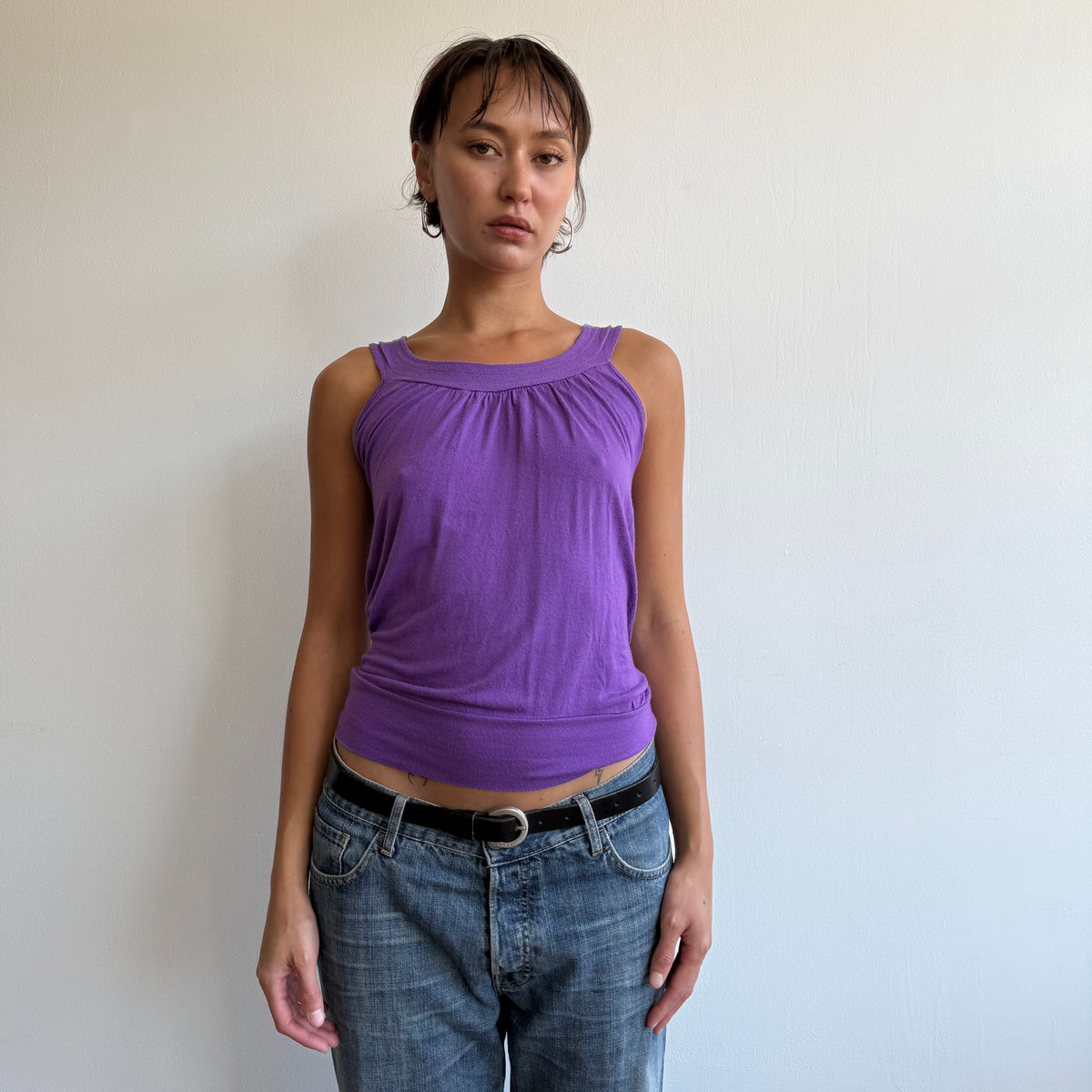 Purple open back top - Size S