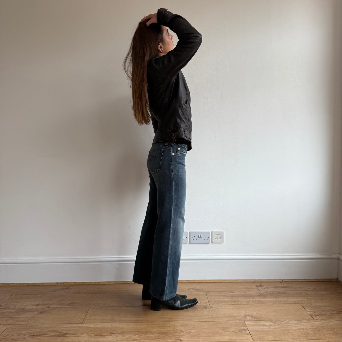 Brown leather jacket - Size M