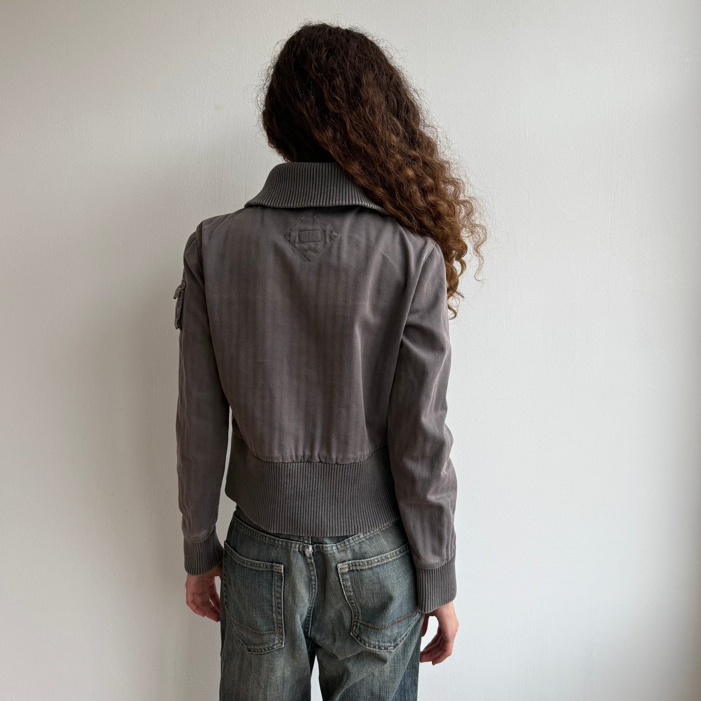 Grey cargo pocket bomber - Size M