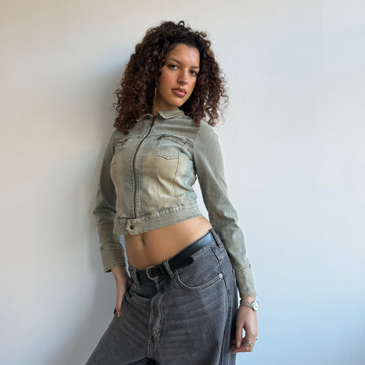 Blue wash denim jacket - Size XS