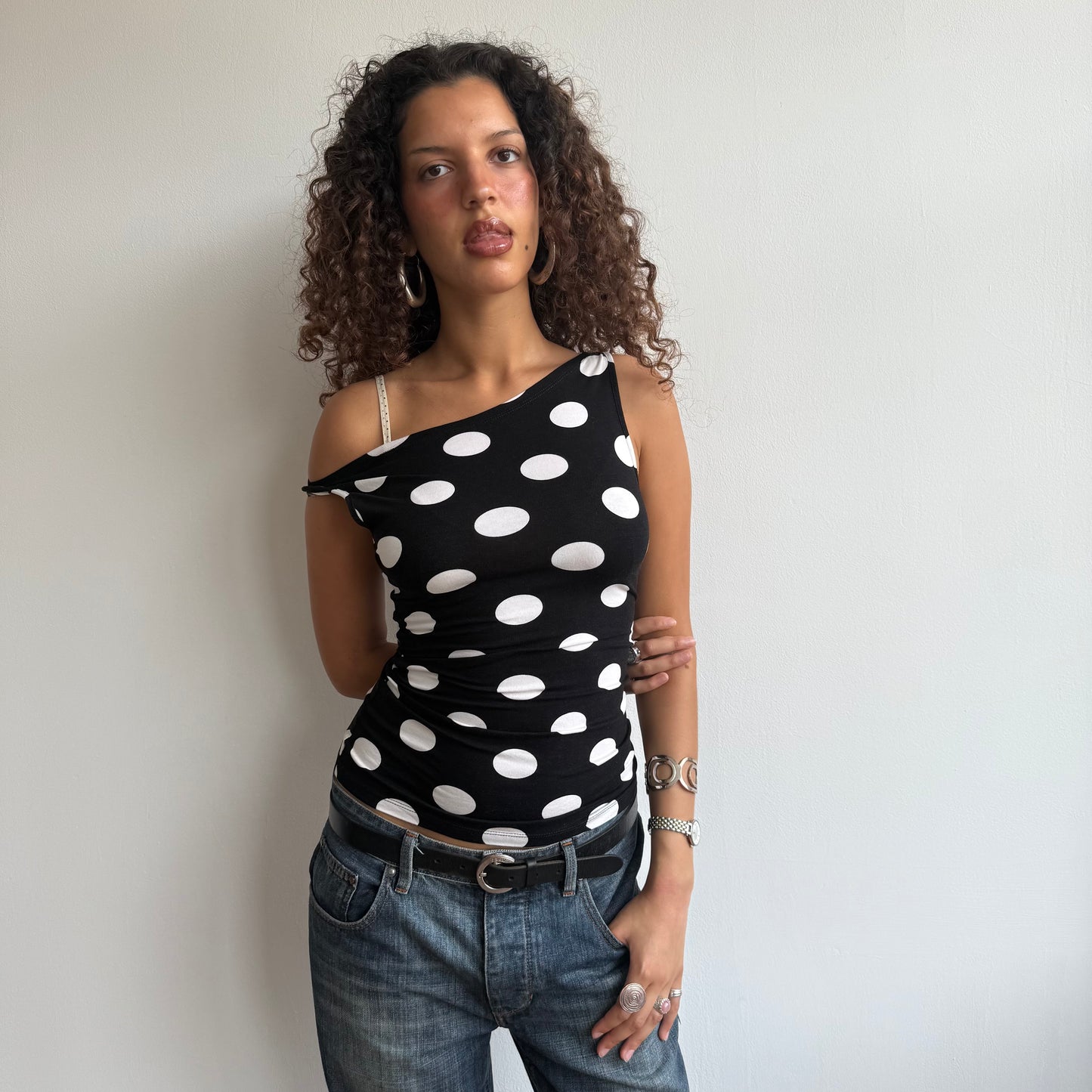 Large polka dot top - Size S