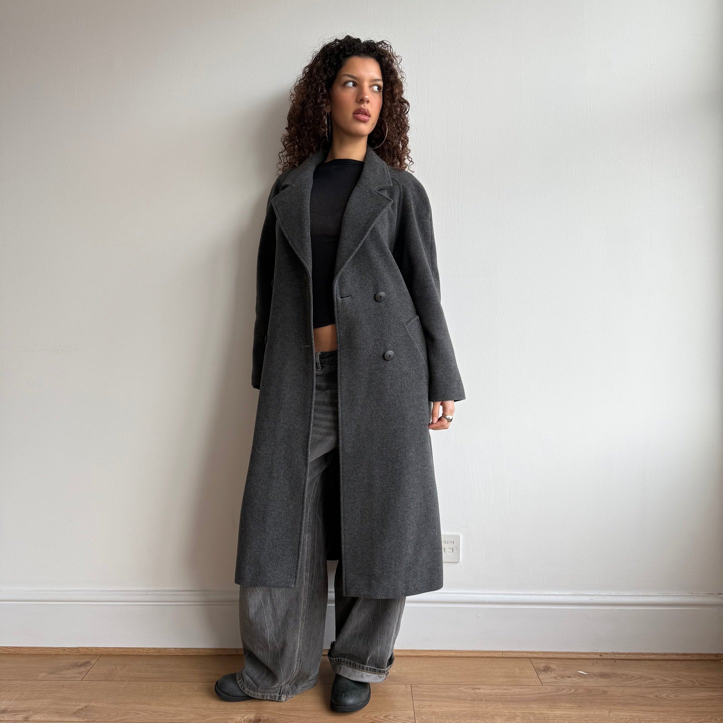 Grey wool overcoat - Size M