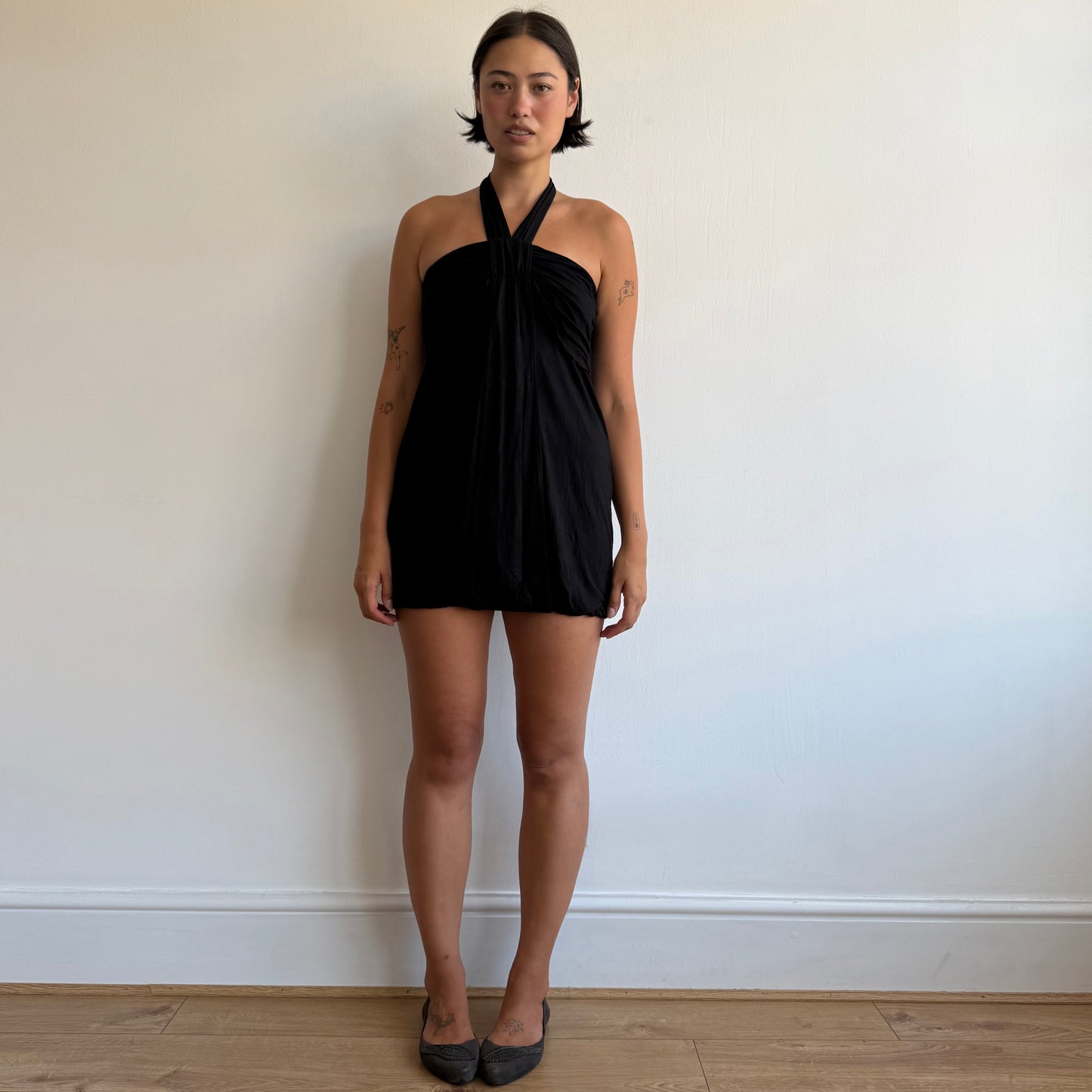 Black bandeau halter dress - Size XS/S