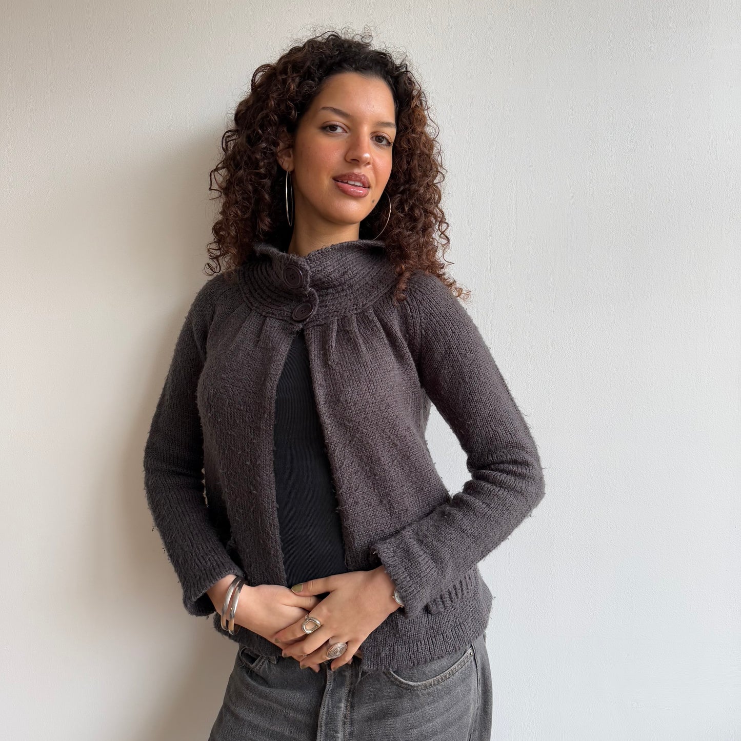Brown knit Cardi - Size S