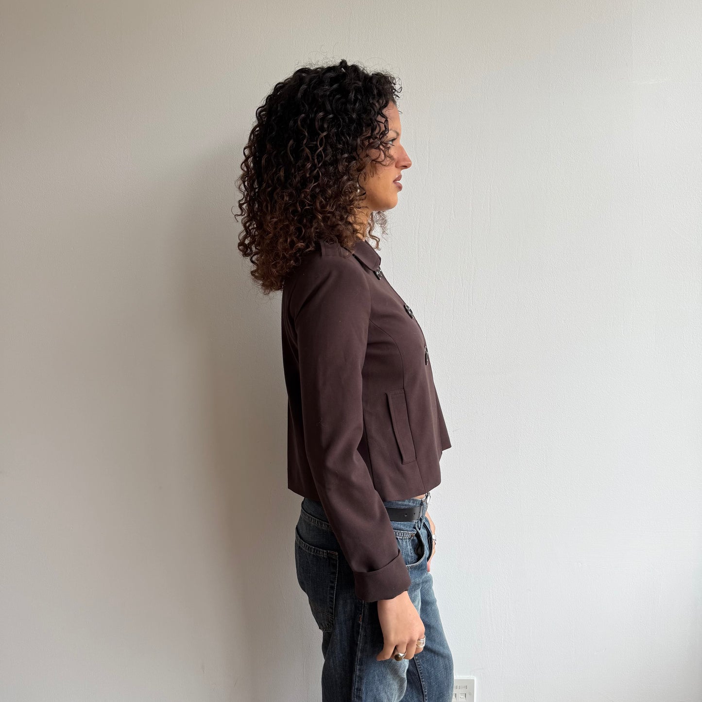 Brown double breasted peacoat - Size S