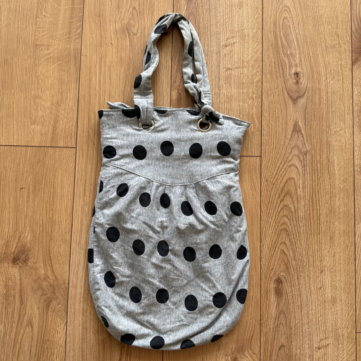 Grey polka dot tote bag - One Size