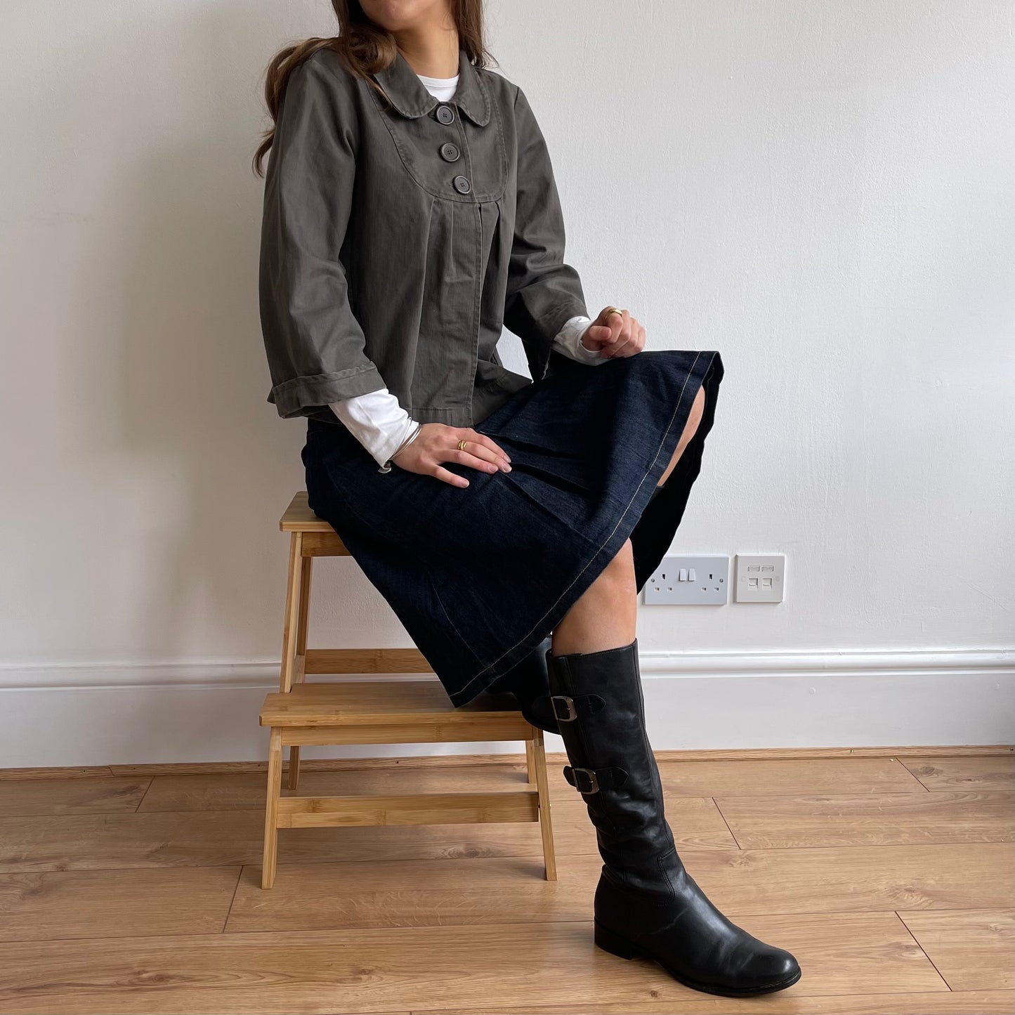 Khaki pea coat - Size S