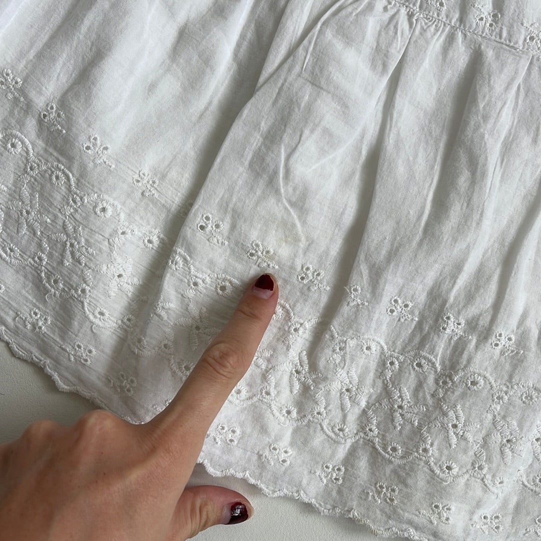 White broderie tie side skirt - Size S