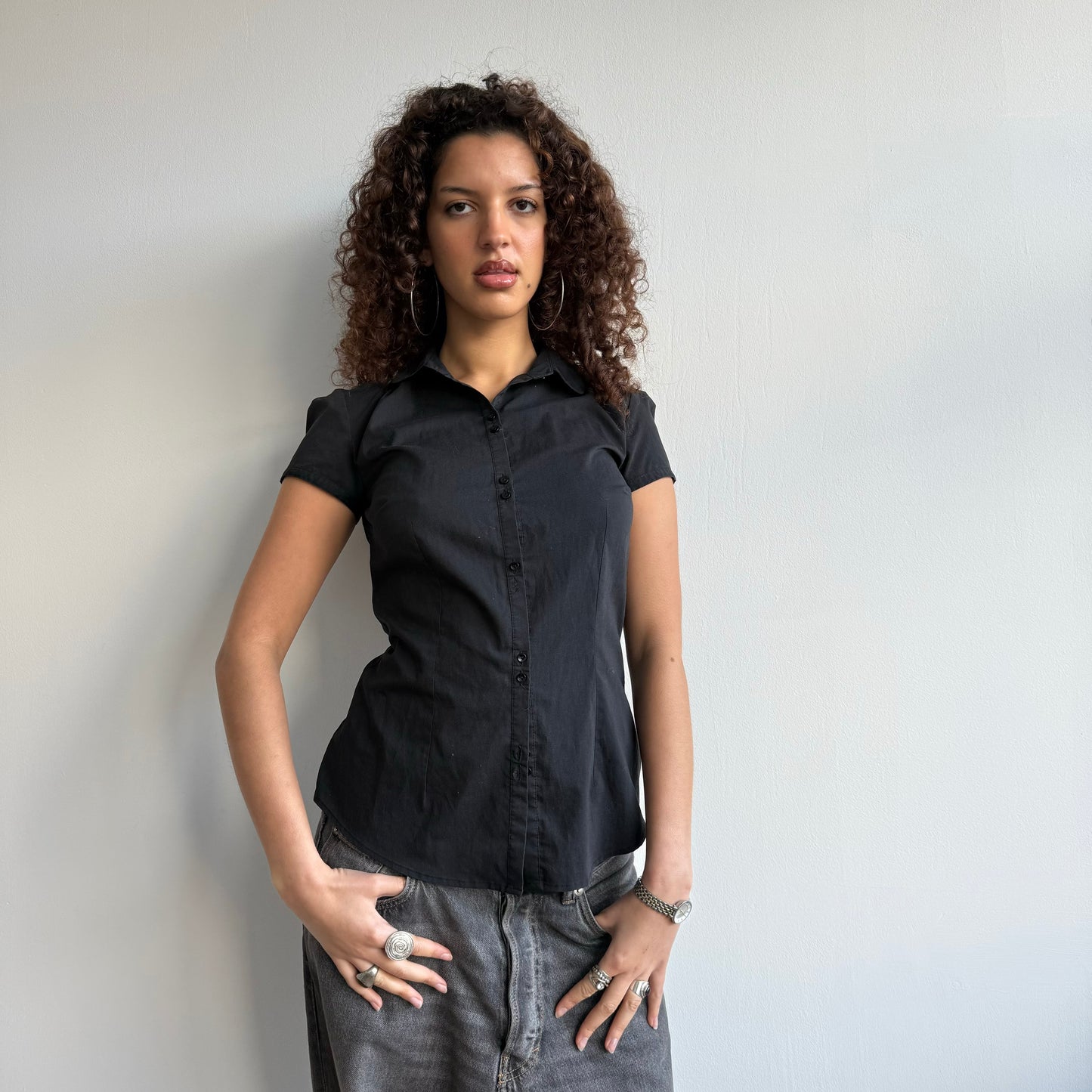 Black short sleeve shirt - Size S