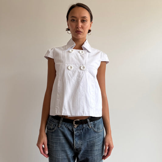 White short sleeve peacoat - Size S