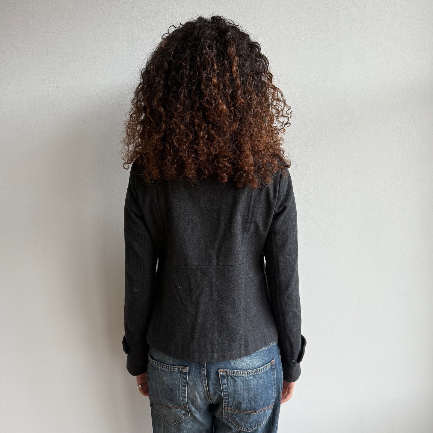 Charcoal grey peacoat - Size M