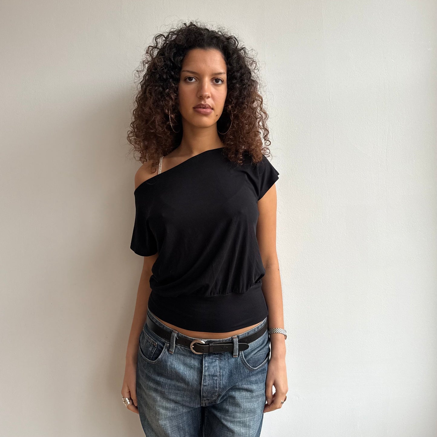 Black slouchy t-shirt - Size S/M