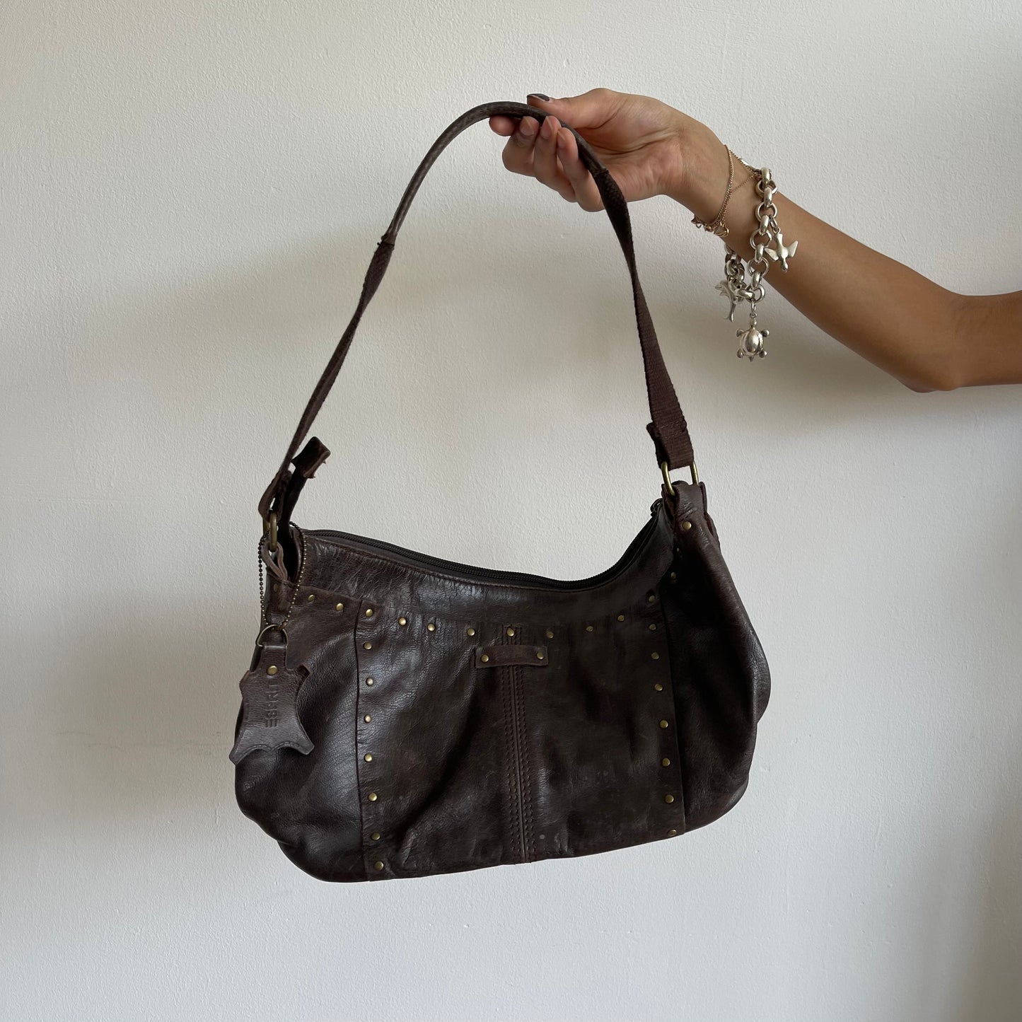 Brown leather bag - O/S