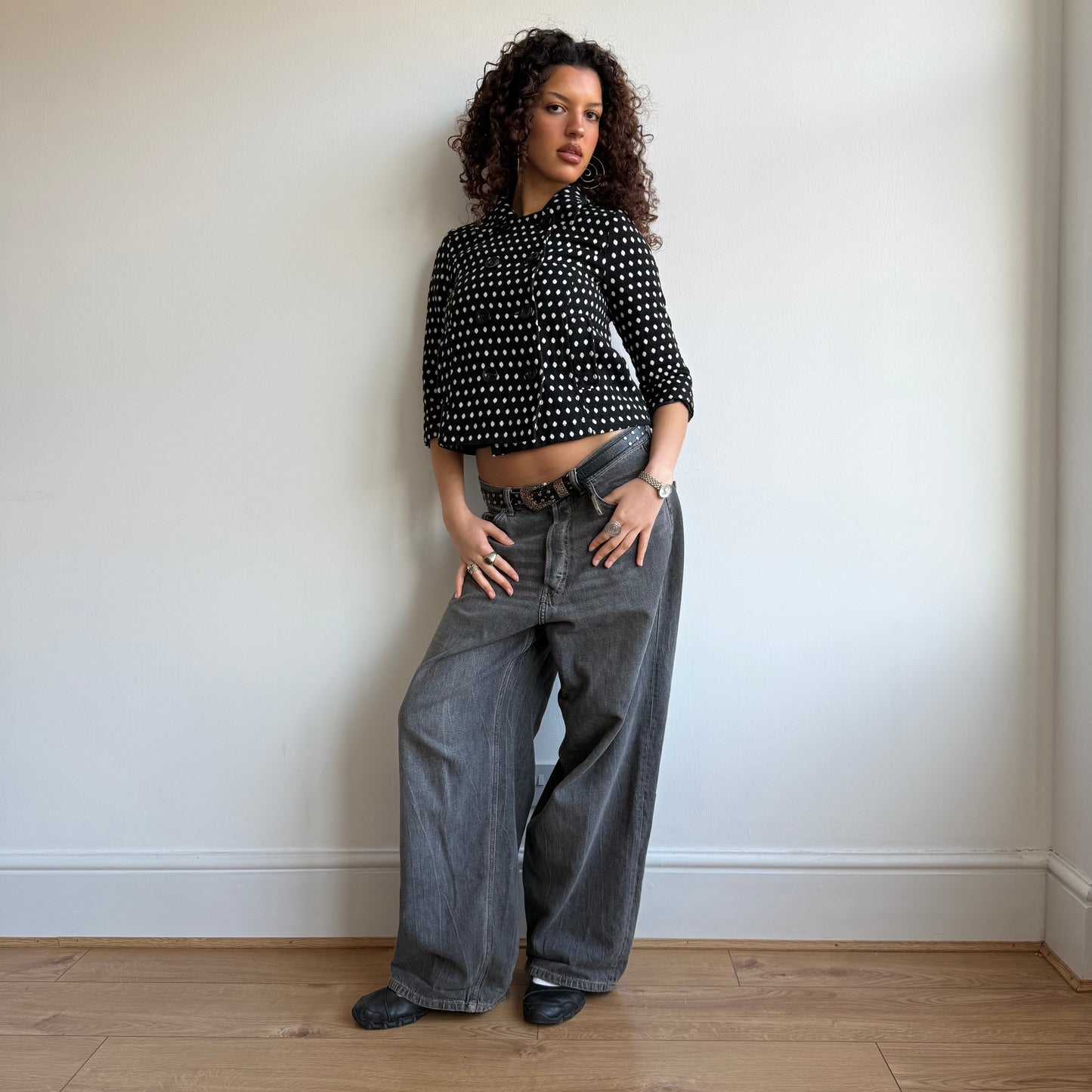 Polka dot peacoat - Size S