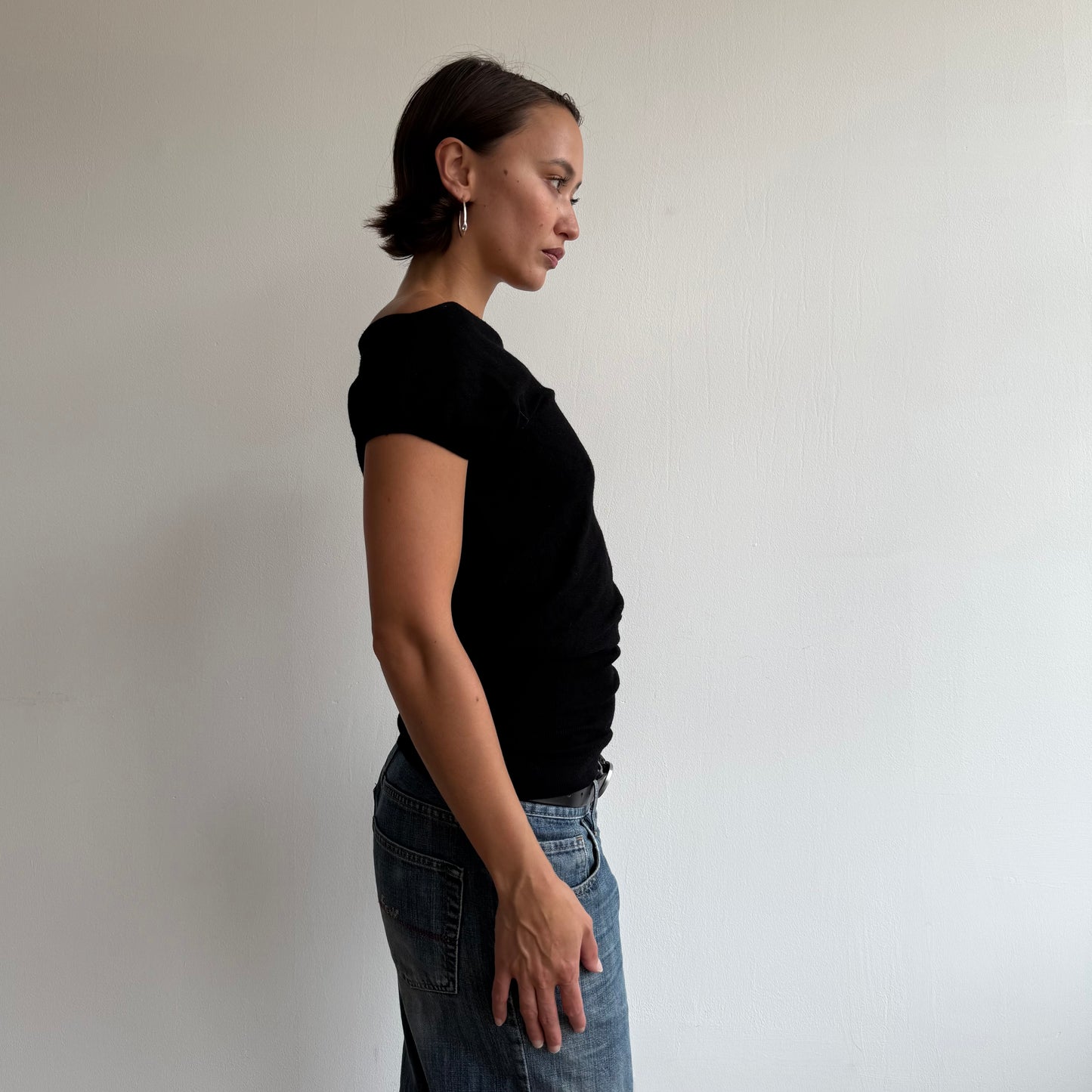 Black short sleeve knit - Size S