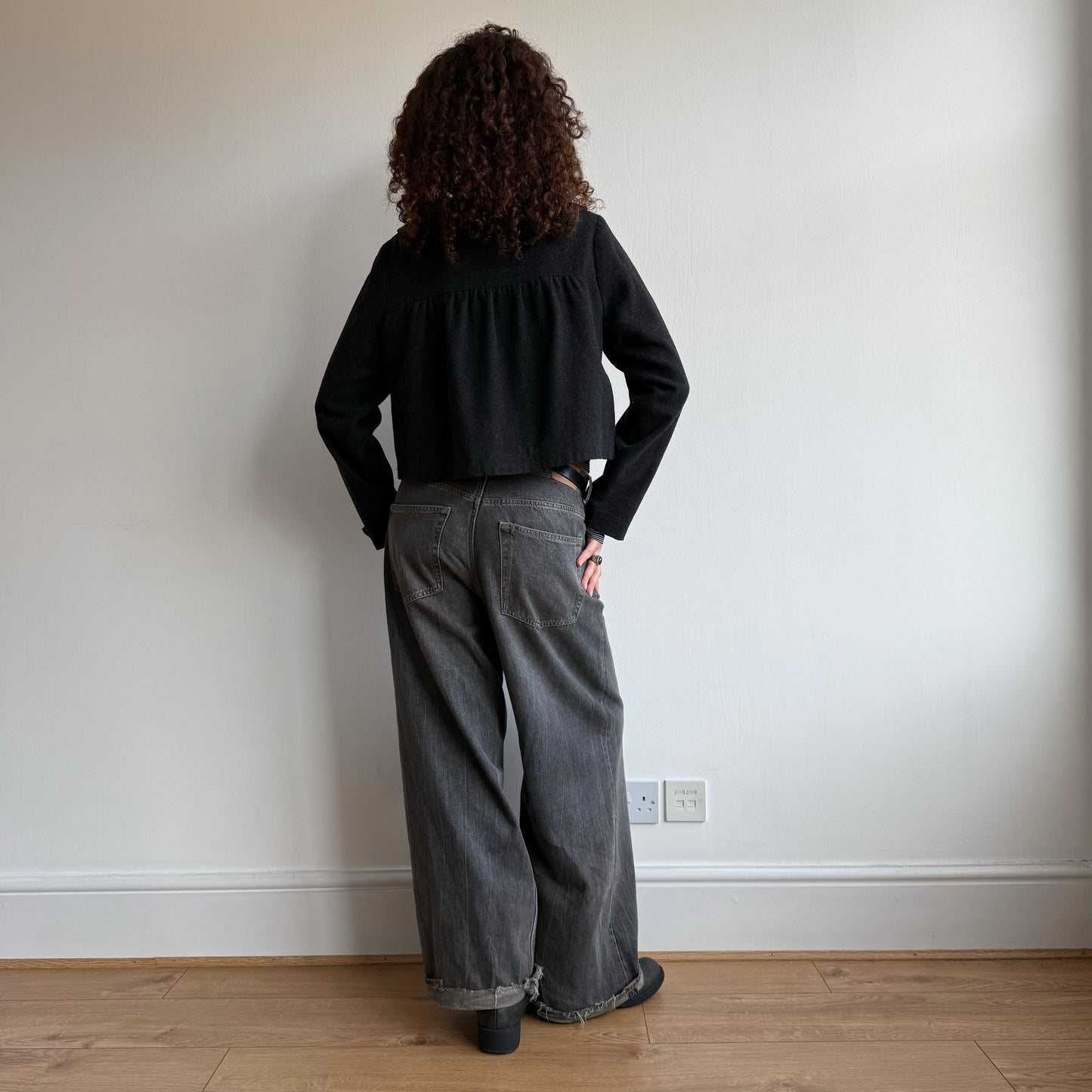 Grey wool peacoat - Size S