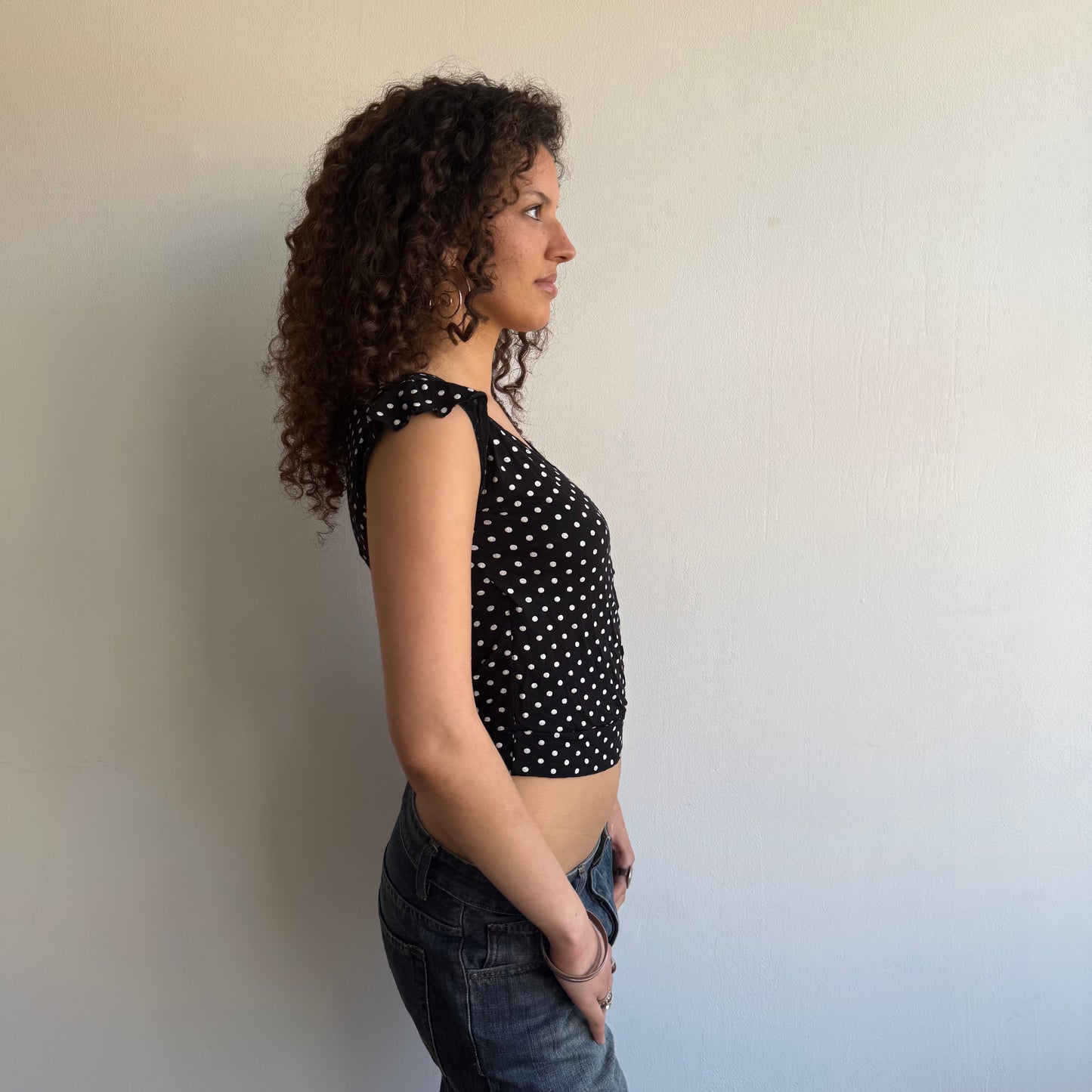 Polka dot wrap top - Size S