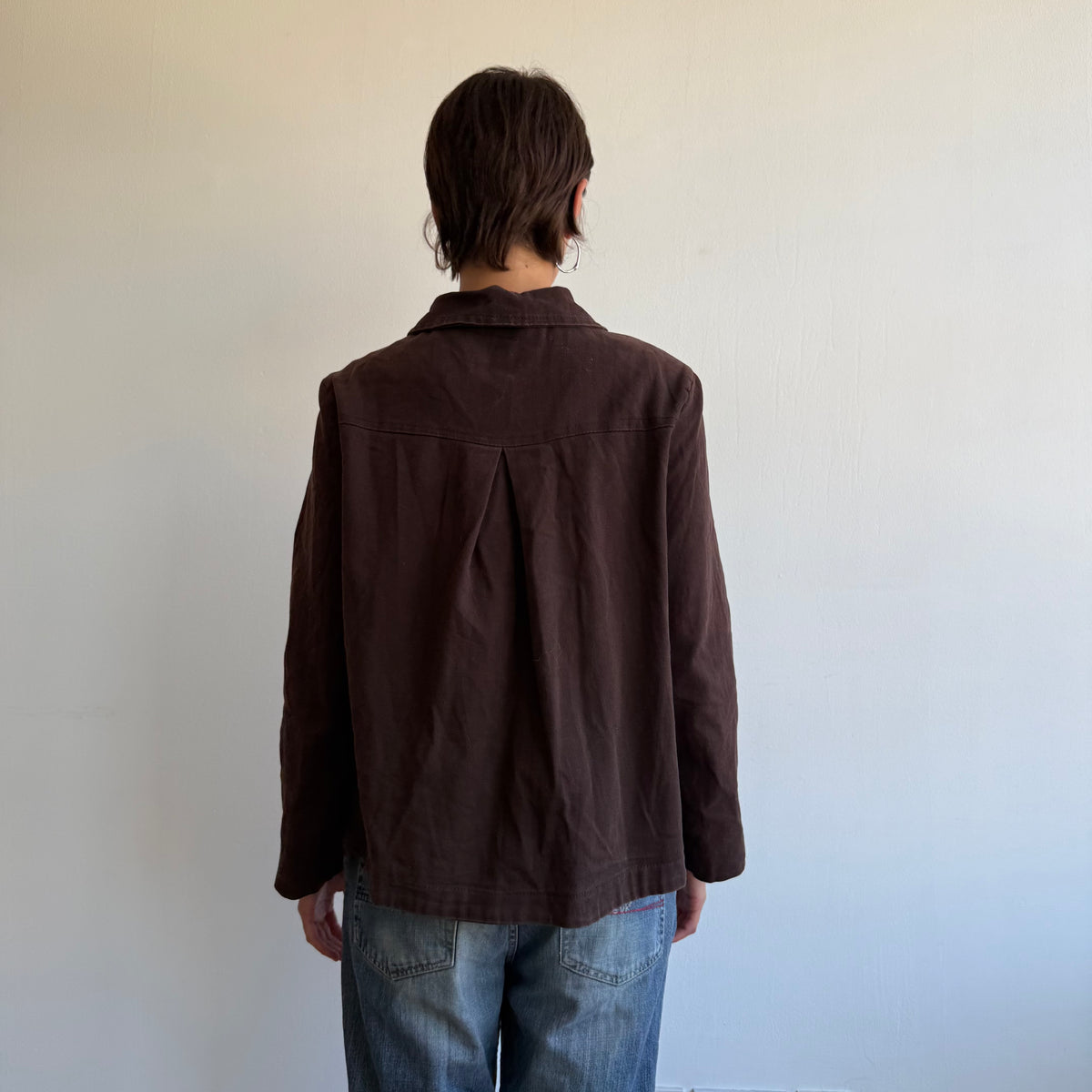 Brown long sleeve swing coat - Size M
