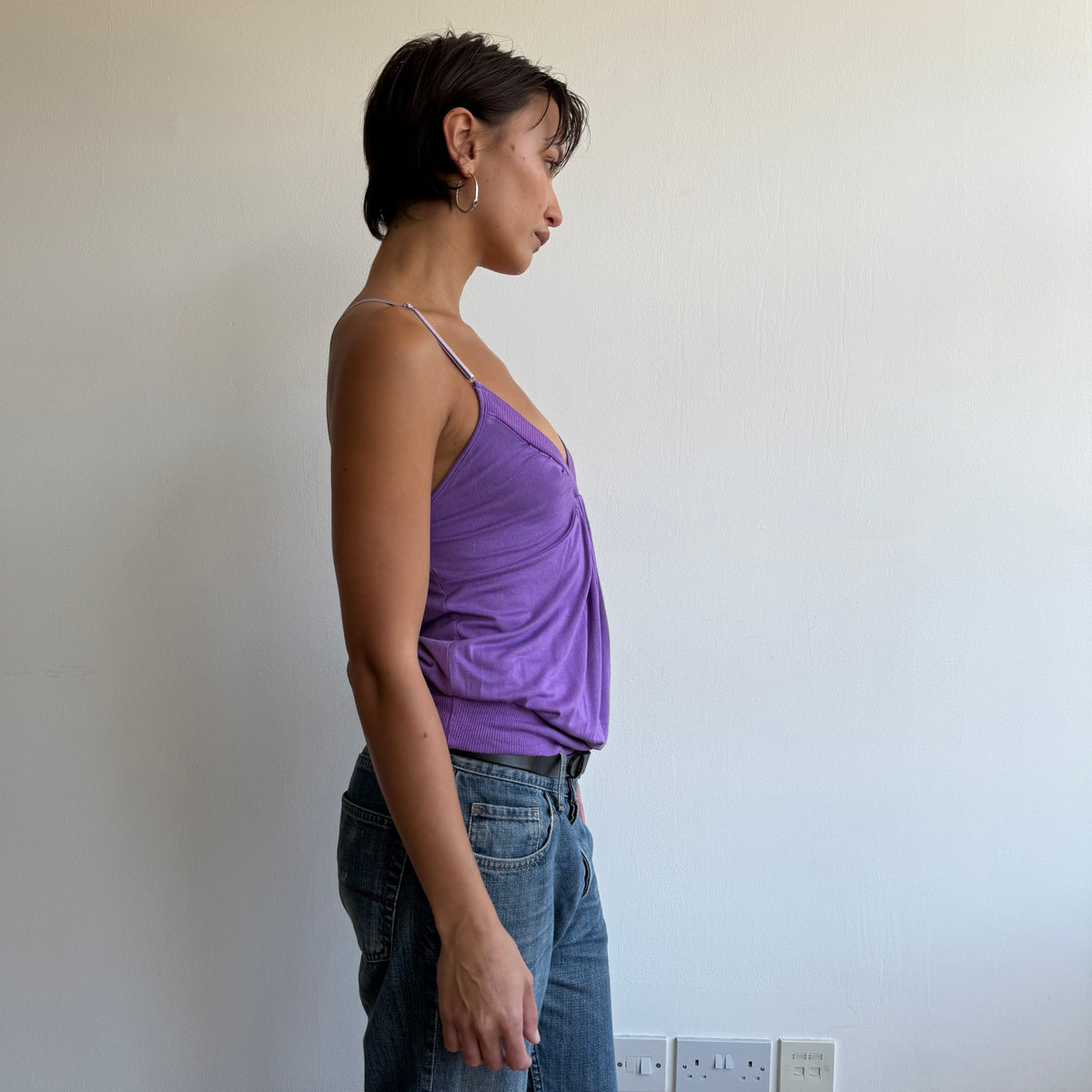 Purple v-neck top - Size S
