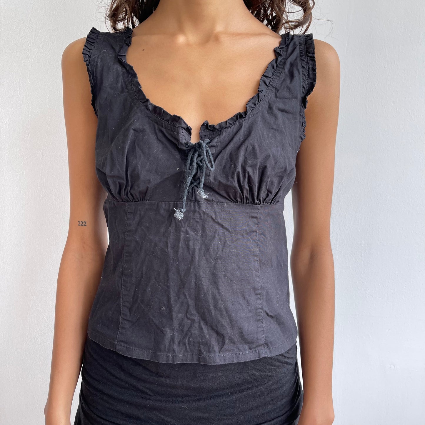 Black milkmaid top - Size S