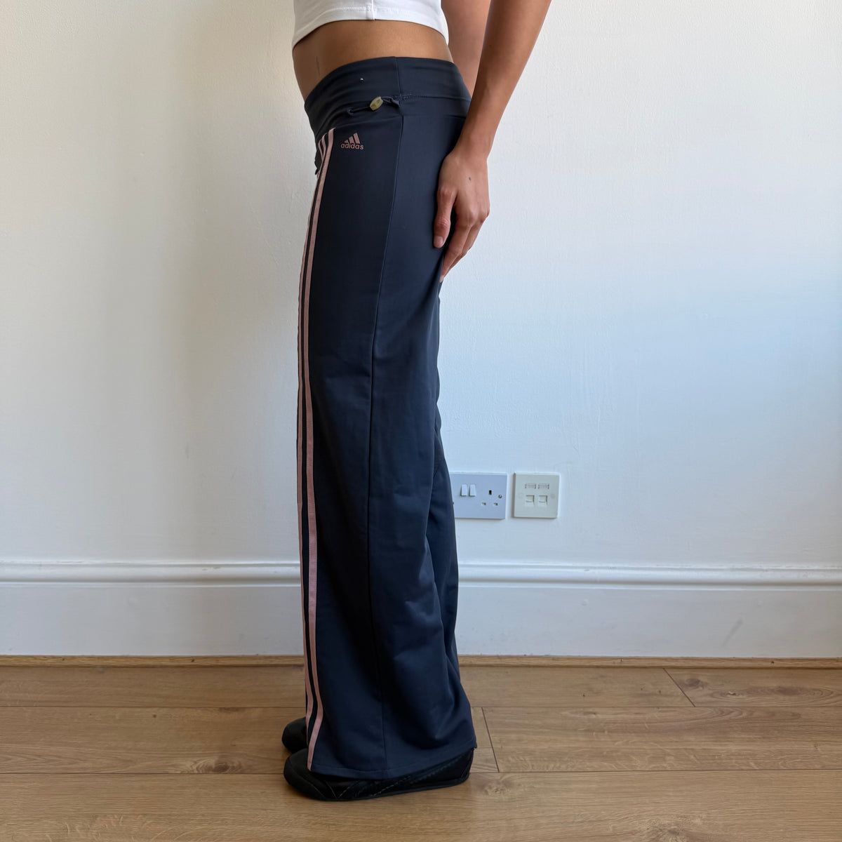 Navy + pink Adidas yoga pants - Size S