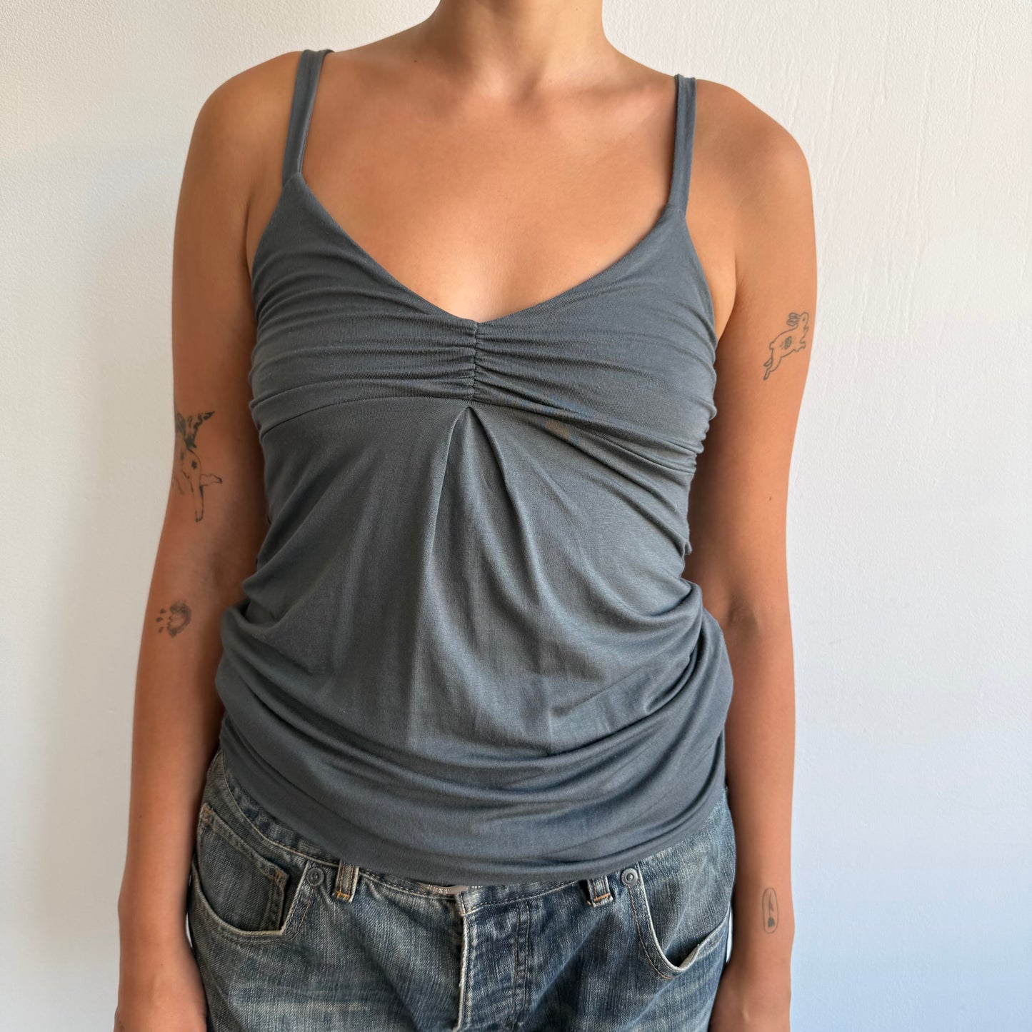 Charcoal ruched bubble top - Size S