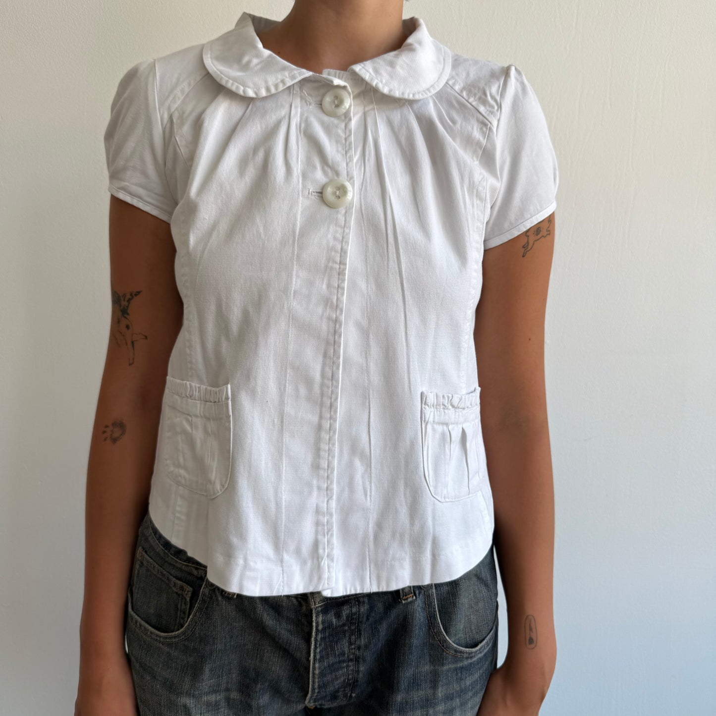 White short sleeve peacoat - Size M