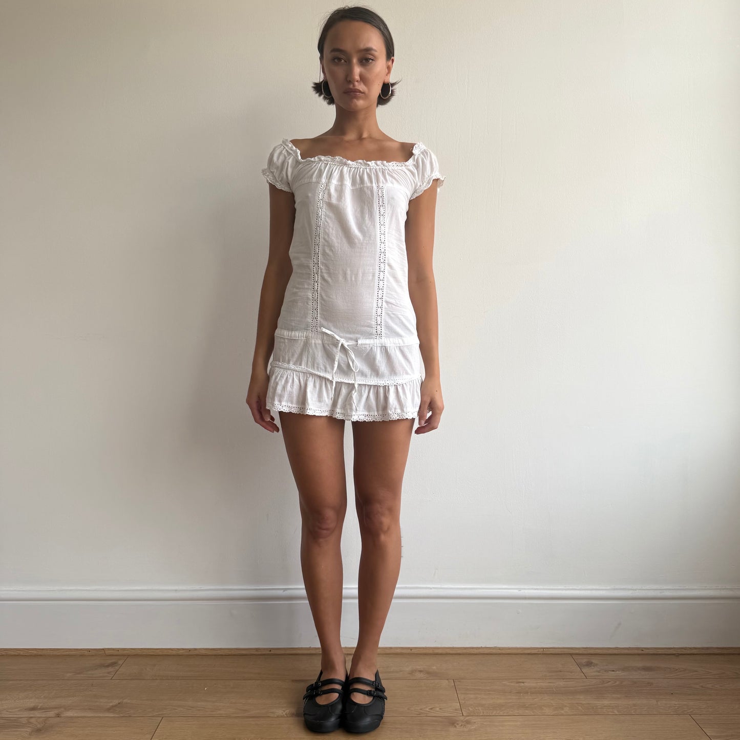 White milkmaid mini dress - Size XS