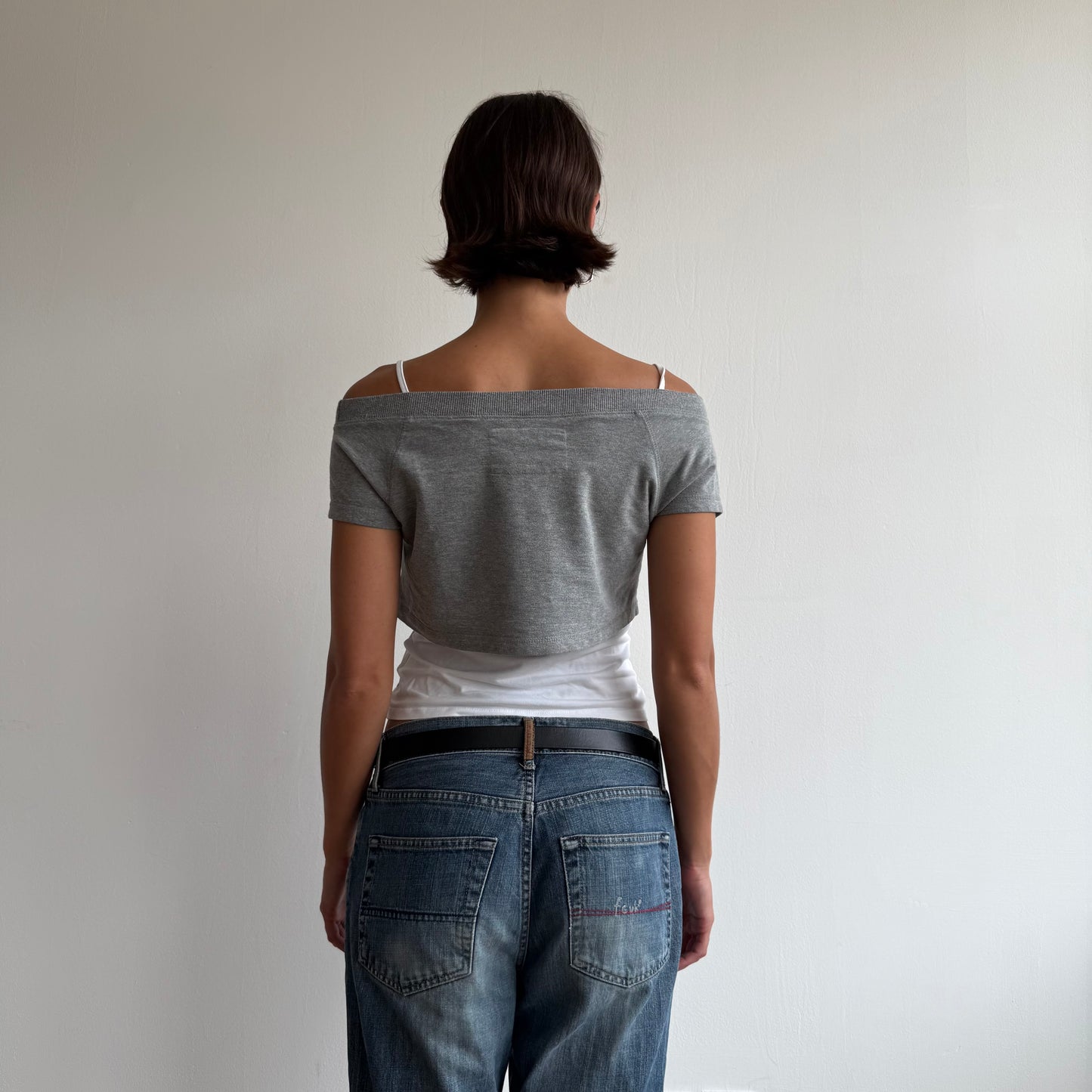 Grey cropped sweatshirt - Size S