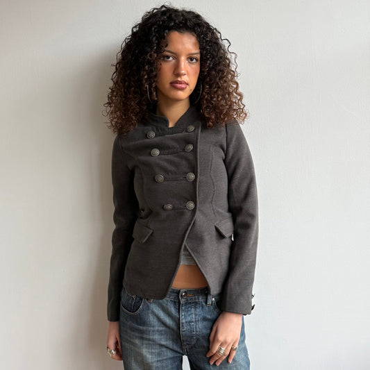 Grey wool military jacket - Size XS