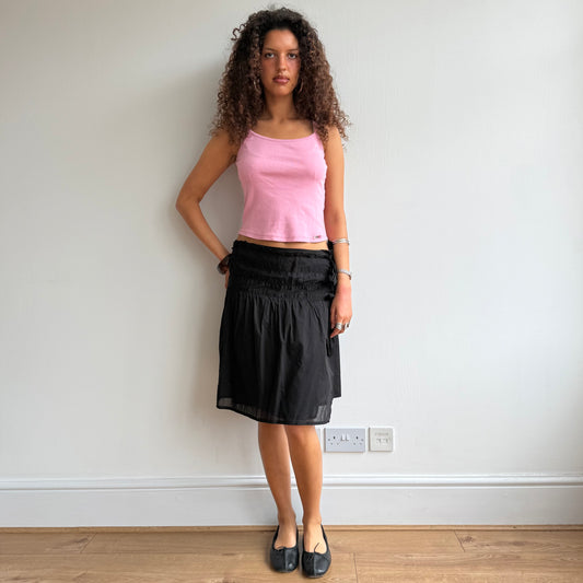 Black wrap tie waist skirt - Size S/M