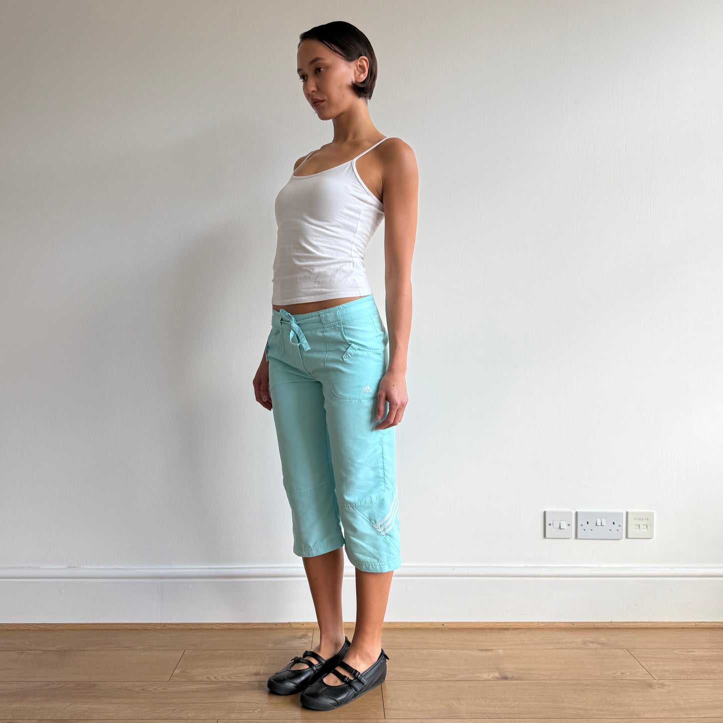 Turquoise Adidas capris - Size S/M
