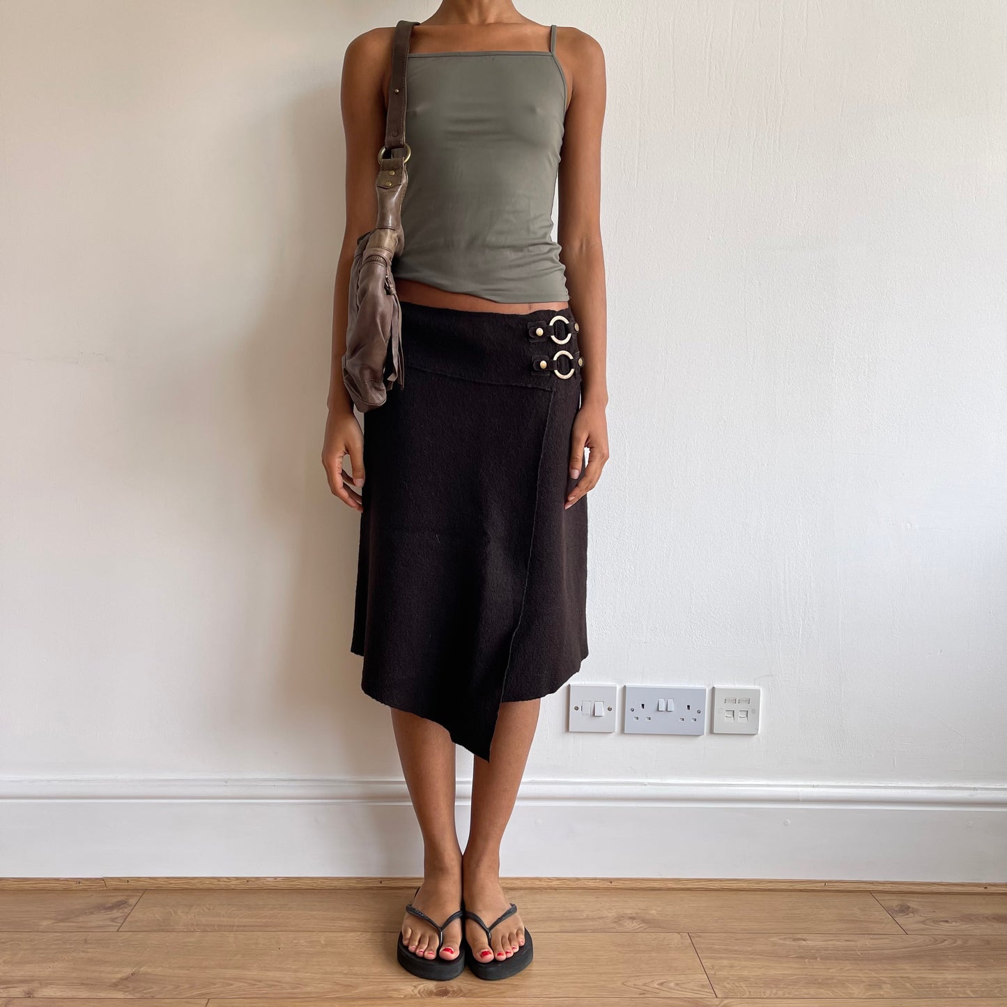 Brown leather slouchy bag