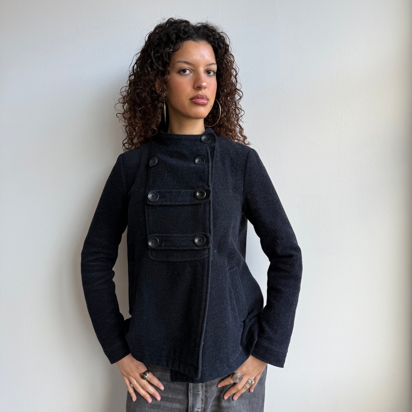 Dark grey peacoat - Size M