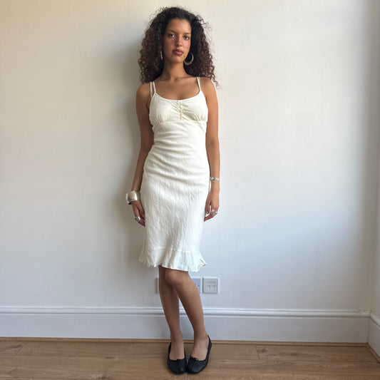 Cream milkmaid dress - Size S
