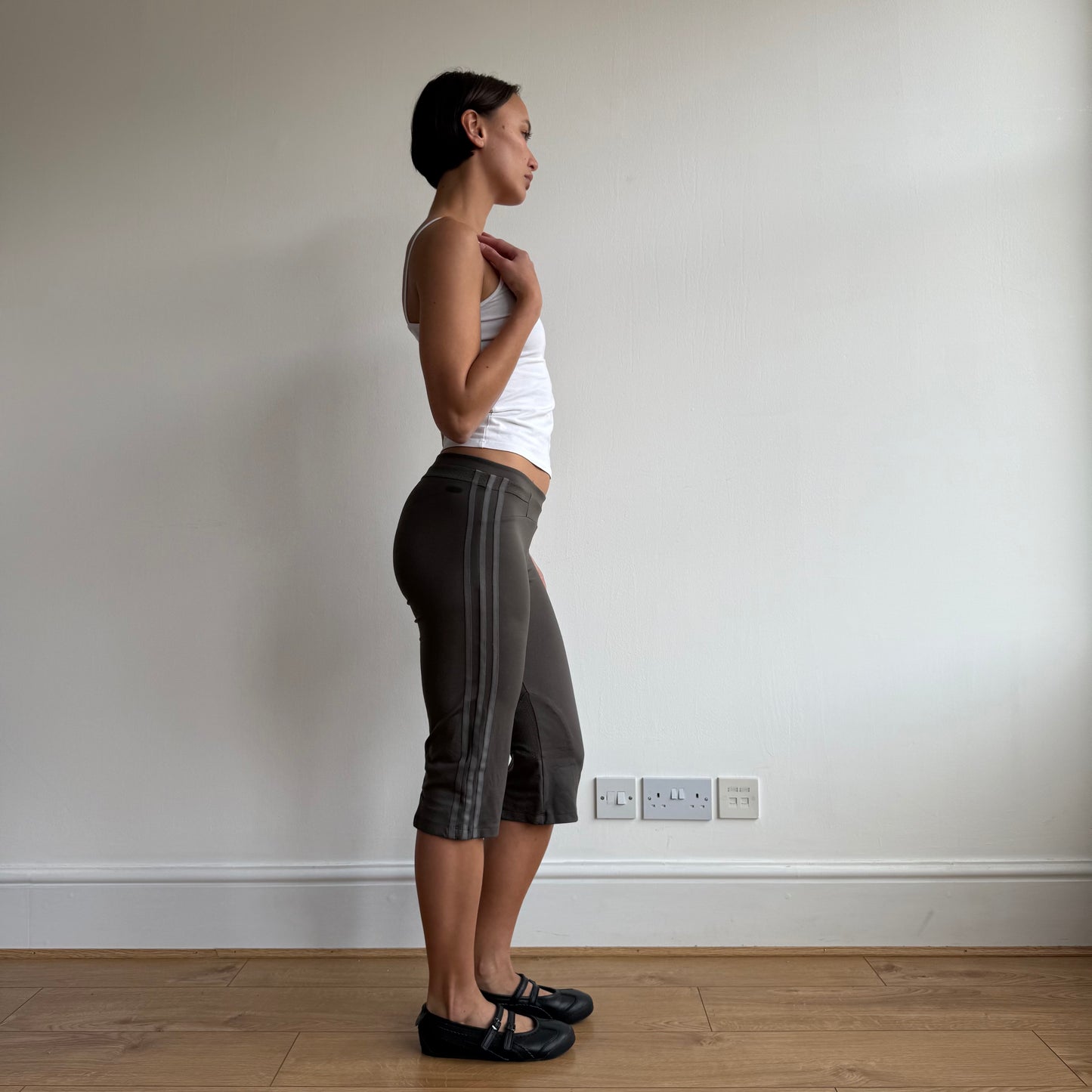Khaki Adidas capris - Size S