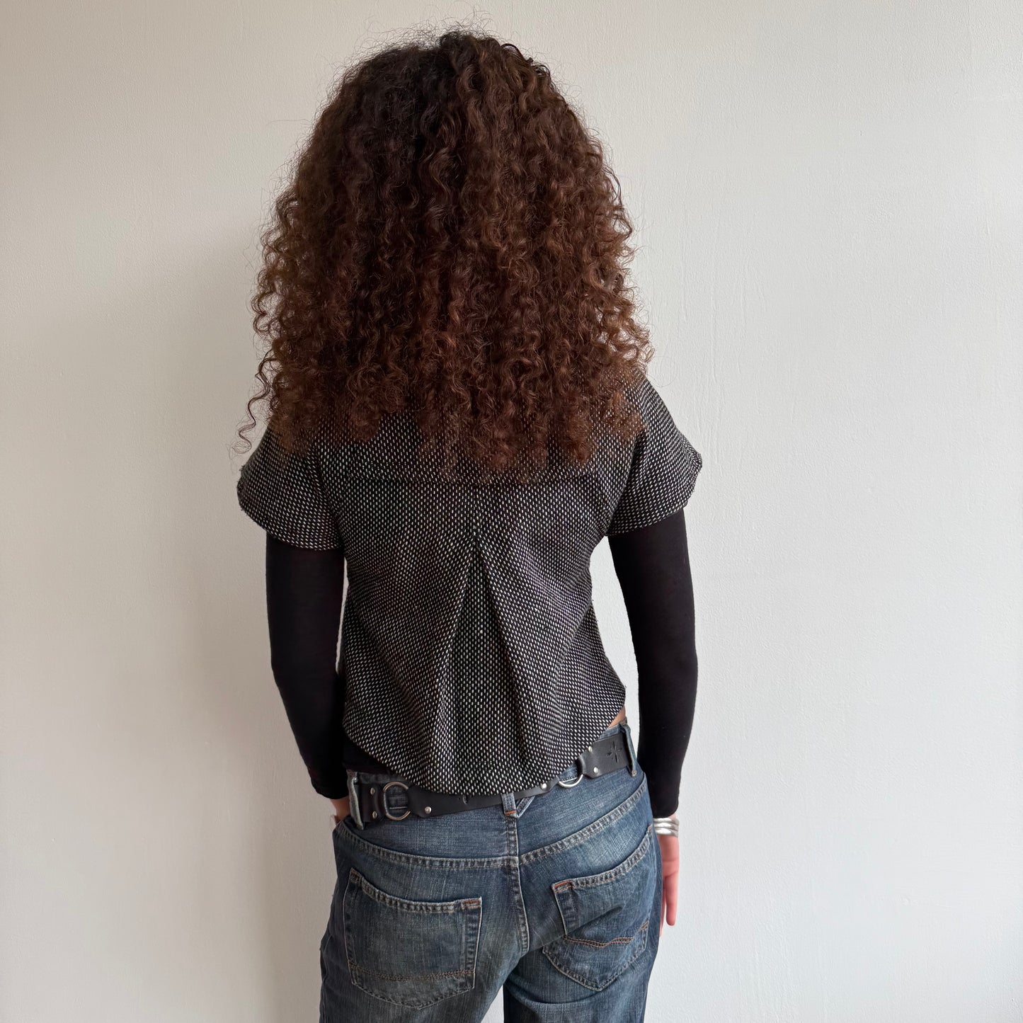 Short sleeve spotted peacoat - Size M
