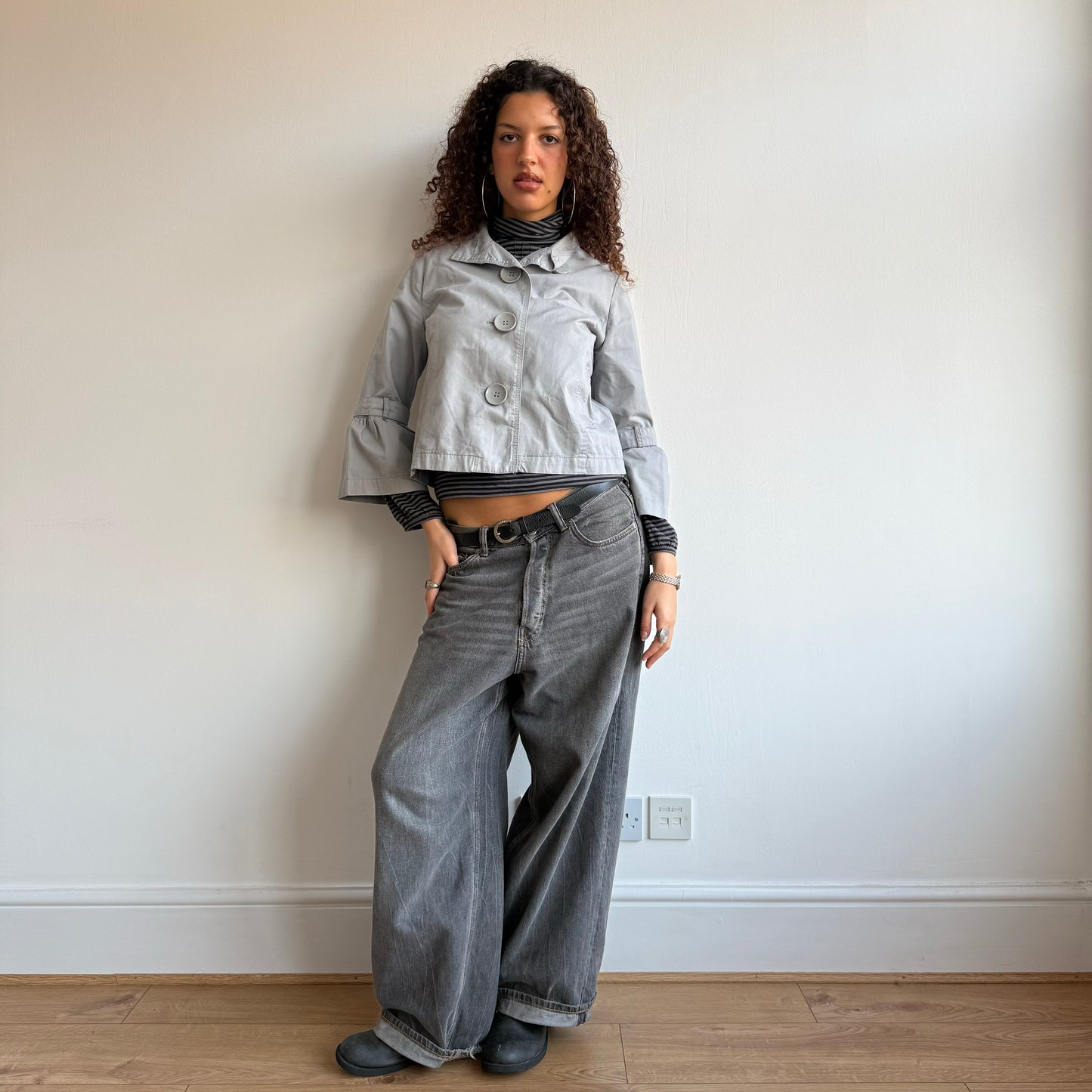 Grey peacoat - Size S