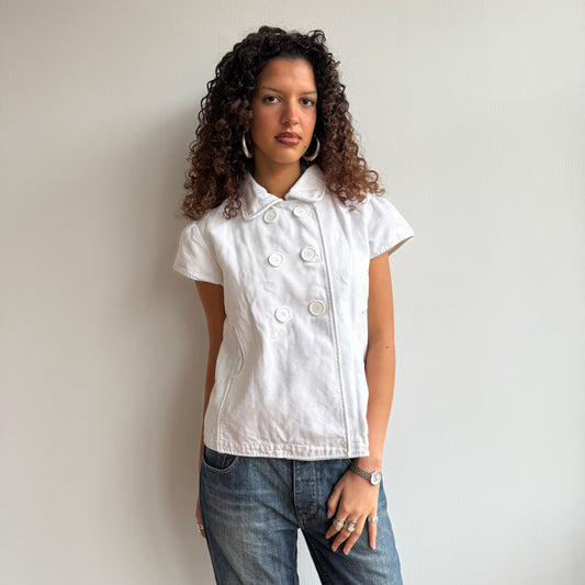 White short sleeve peacoat - Size L