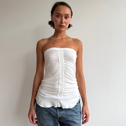 White sequin bandeau top - Size S