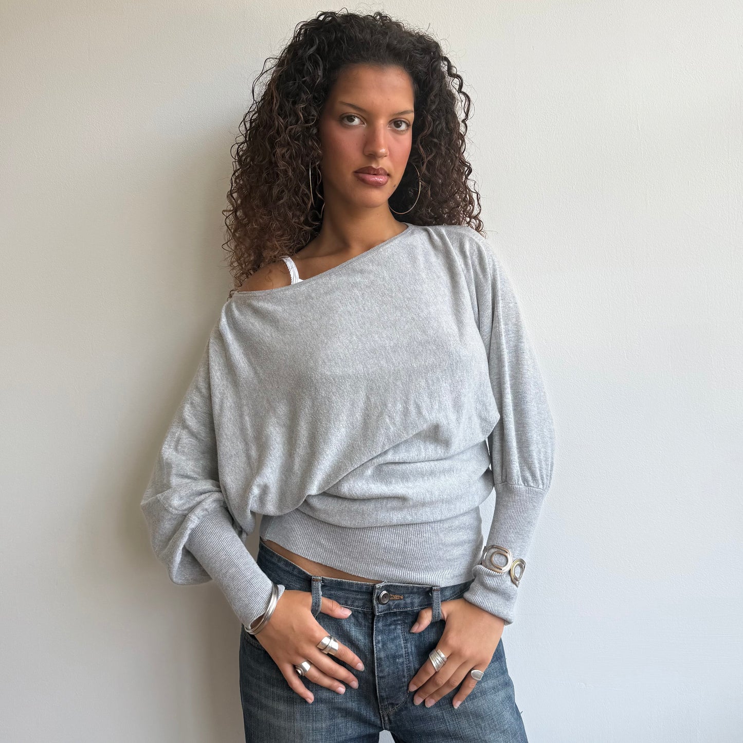 Light grey slouchy knit - Size S