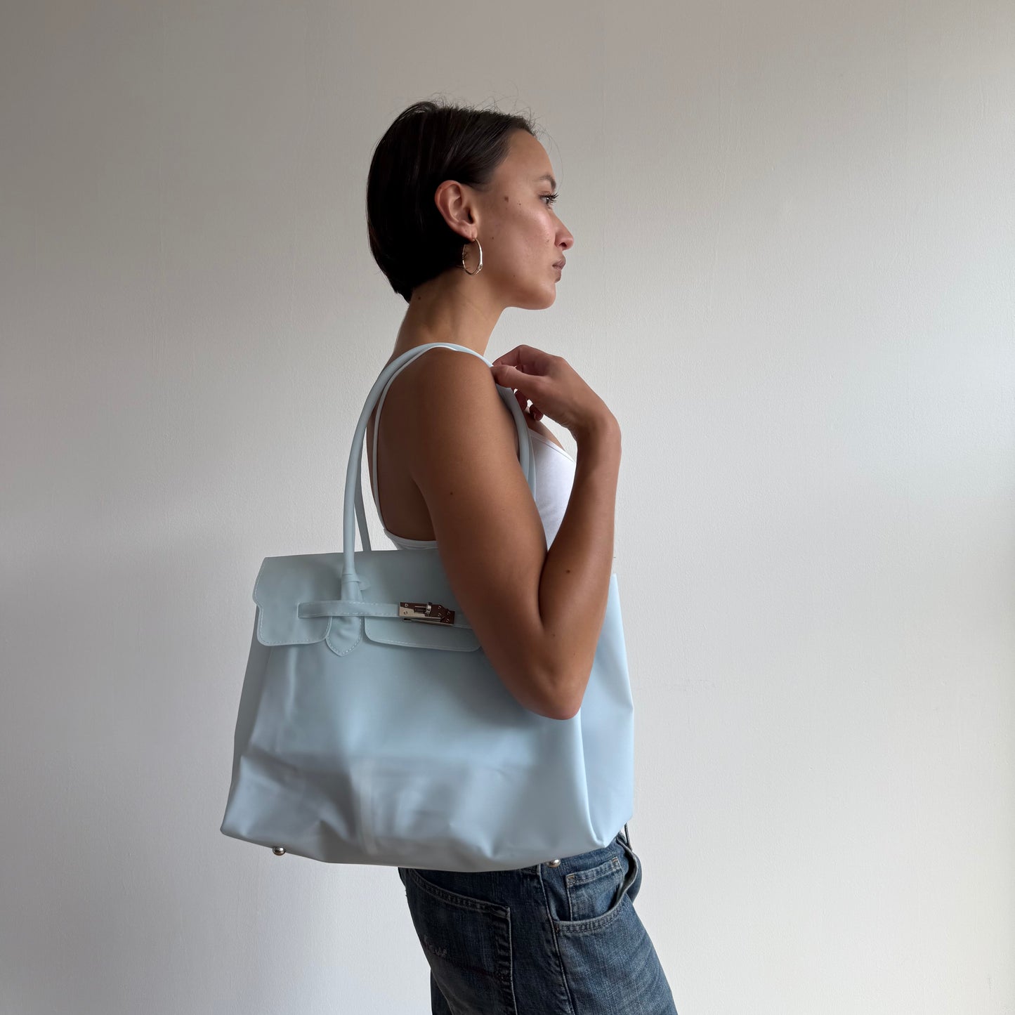 Baby blue jelly ‘firkin’ bag - One Size
