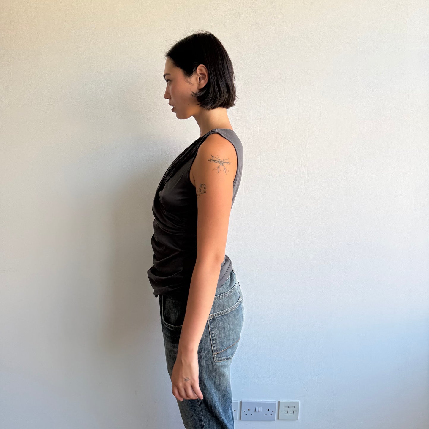 Charcoal wrap top - Size S