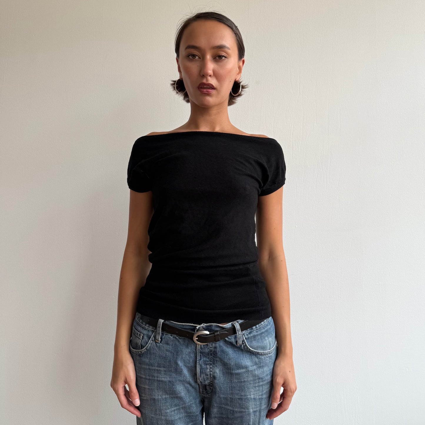 Black short sleeve knit - Size S